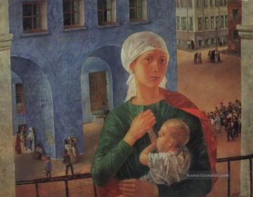 in petrograd Kuzma Petrov Vodkin Mutter Kind Mutterschaft Ölgemälde